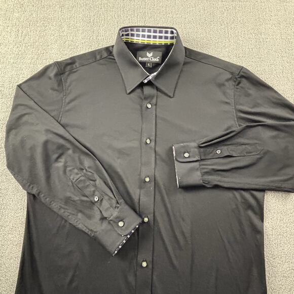 Buttercloth Shirt Adult Large Black Button Up Long Sleeve Active Casual Men's - Picture 3 of 14